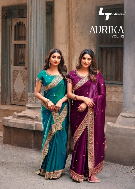 Aurika Vol 12 By LT Nc Malai Silk Embroidery Wholesale Saree Suppliers In Mumbai